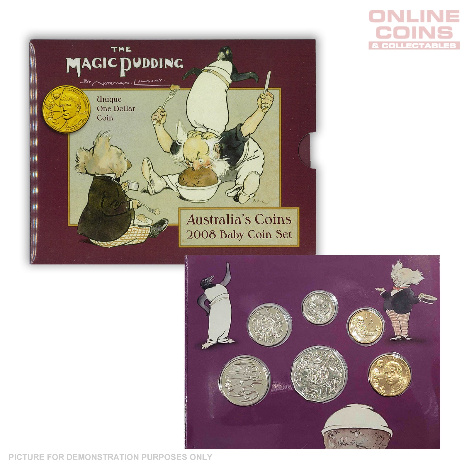 2008 Royal Australian Mint Uncirculated Baby Coin Set - Magic Pudding